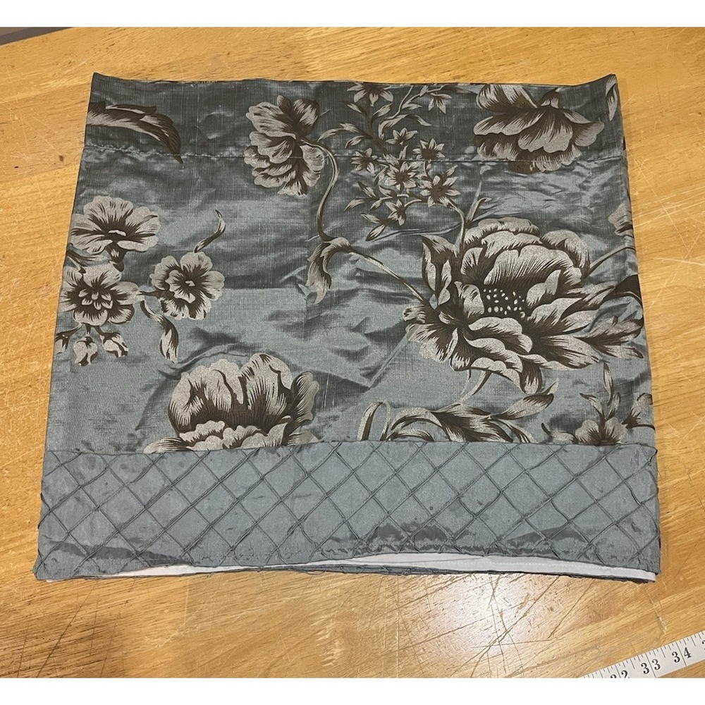 Vtg Chris Madden Floral Valance Blue Shiny Diamond 80x18" Formal‎ Flower